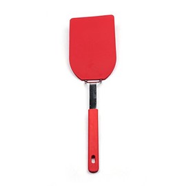 RSVP International Kitchen Tool Collection Flexible Nylon Spatula, Stainless Steel Handle, 13.5x3.75", Red