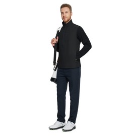 Rouen Golf Vest for Men Lightweight Sleeveless Windproof Travel Pockets Zip Up Softshell Men's Outerwear Vests