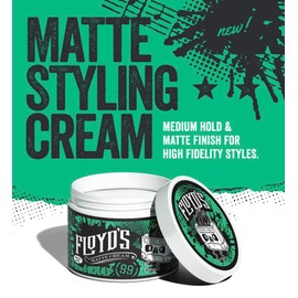 Floyd's 99 Matte Styling Cream Powered by Suavecito - Medium Hold - Matte Finish - Water Soluble - 4 oz