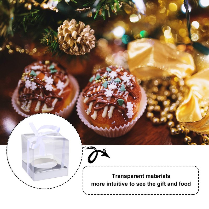 DOITOOL Individual Cupcake Containers, 12Pack Clear Cupcake Boxes Single Cupcake
