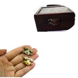 dophee 5 Pack Heavy-Duty Suitcase Latch Hasps, 26x16mm/1.02"x0.63" Antique Bronze Retro Decorative Cabinet Latch Hasps with Matchable Nails for Jewelry Box Wooden Case Trunks