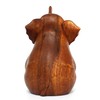 G6 Collection Wooden Hand Carved Sitting Elephant Statue Figurine Sculpture