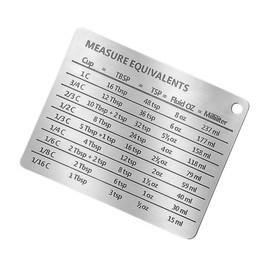 Ciieeo Stainless Steel Fridge Magnet Refrigerator Magnet Fridge Magnets Fridge Measure Magnet Refrigerator Measurement Magnet Magnets for Refrigerator Convenient Measure Chart Silver