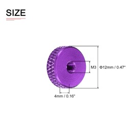 sourcing map M3x4mm(DxH) Knurled Nuts - 10Pack - Good for Furniture Equipment - Thumb Screw Fasteners - Purple
