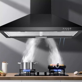 SNDOAS 30 in Wall Mount Range Hood 450CFM Stainless Steel 3-Speed Kitchen Vent