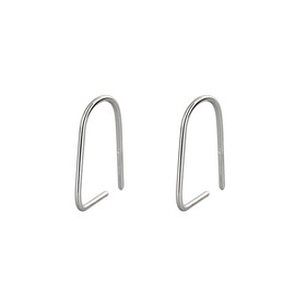 Minimalist Cartlidge Piercing Small Hoop Earrings for Women Girls S925 Sterling Silver Hypoallergenic Geometric Threader Line Bar Safety Pin Upside Down Cartilage Cuff Wrap Fashion Simple Jewelry (Silvery, One size)