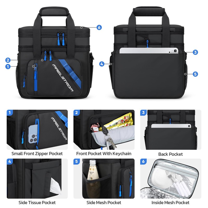 Maelstrom Lunch Box, 20L Insulated Lunch Bag for Men Women,