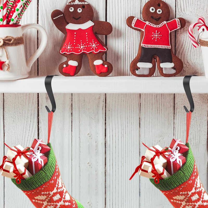 KEYIDO Christmas Stocking Holders for Fireplace Stocking Hangers Weighted Christmas