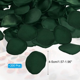 PATIKIL Silk Rose Petals, 200 Pcs Artificial Flower Petals Fake Rose Petals for Wedding Aisle Scatter Bridal Shower Table Decor Romantic Night Decoration, Dark Green