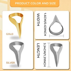 BLMHTWO Braiding Aid Set - 10 Sectioning Rings with Pointed Styling Tools, 5 Golden and 5 Silver Metal Finger Stitch Tools for Hair Stylists and Beginners