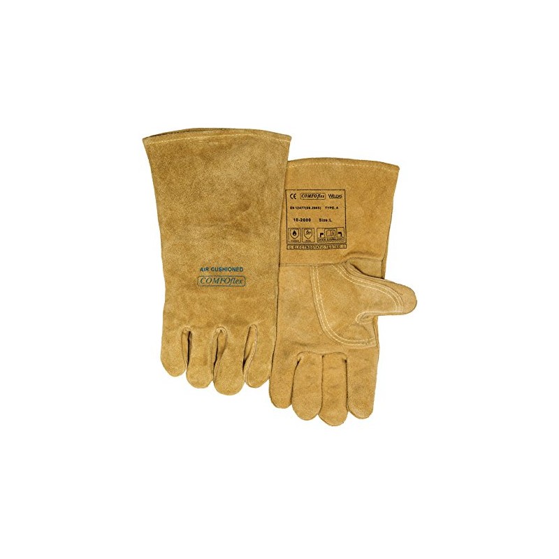 WELDAS 10-2000 Original BUCKTAN WIDE BODY, Welding Glovs, COMFOflex (Size: