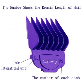Kaynway for Andis Clipper Guards, Professional Clipper Guard Comb Guides with Magetic Clip for Andis Master/Envy/bgrc/Ultra Edge Hair Clippers - Size #2,3&4 -Length 1/4”, 3/8”,1/2” (3Pack Purple)