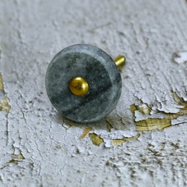 ARTISNO Round Marble Brass Knob, Modern Cabinet Knob, Decorative Hardware, Furniture Hardware, Cabinet Handles, Dresser Pull, Grey, Set-6