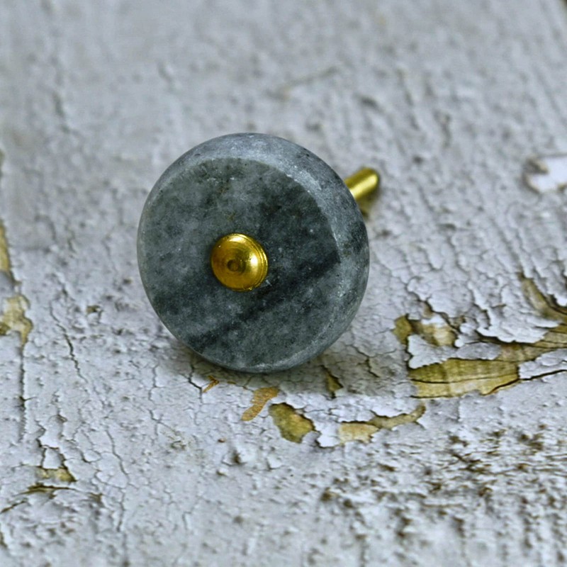 ARTISNO Round Marble Brass Knob, Modern Cabinet Knob, Decorative Hardware,