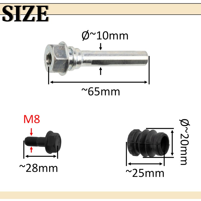 AERZETIX - C75190 Brake Caliper Guide Sleeve Set Compatible with