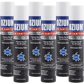 Ozium Air Sanitizer 3.5 oz Spray, Carbon Black (6)