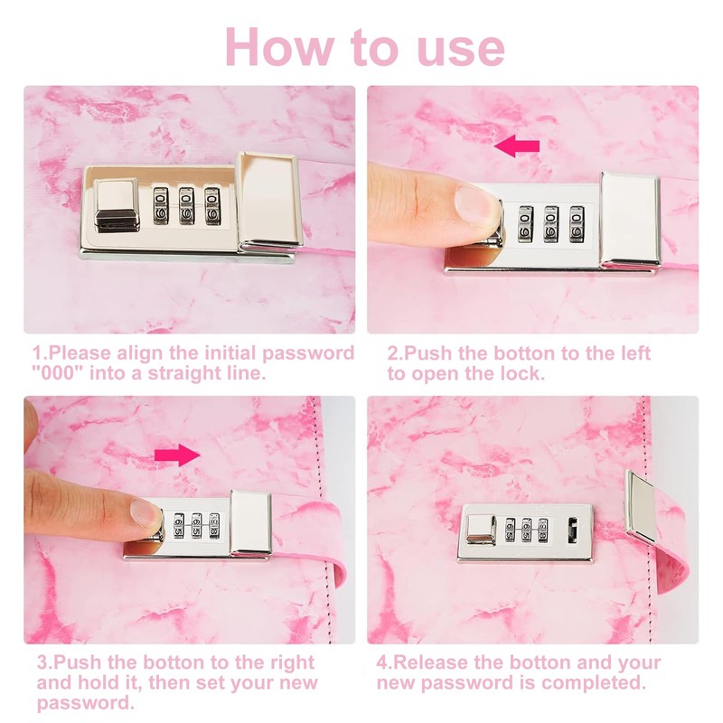 BDHYYM Diary with Lock for Girls, Diary Notebook with Pen