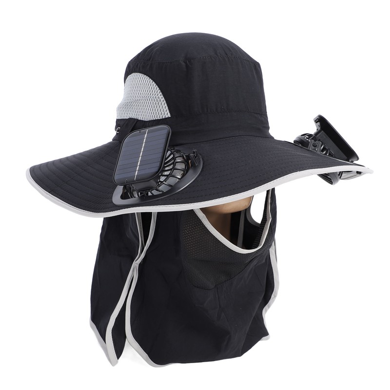 Wide Brim Solar Fan Hat Outdoor Fishing Sunscreen Quick Drying