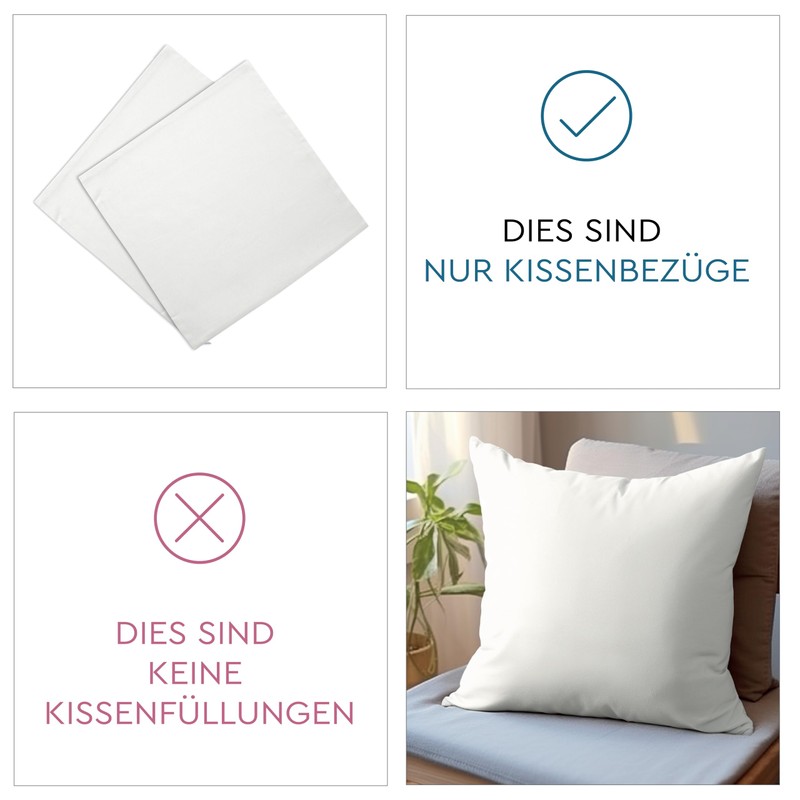 Encasa XO Throw Pillow Covers 20"x20" - Sublimation Blank Natural