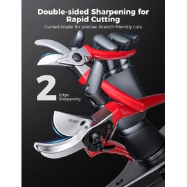 SOLODOTO 8.5" Bypass Pruning Shears, Double-sided Sharpening Garden Shears, SK5 Professional Pruning Shears for Gardening, Aluminum Alloy Handle Gardening Shears, Garden Clippers, Pruner for Gardening