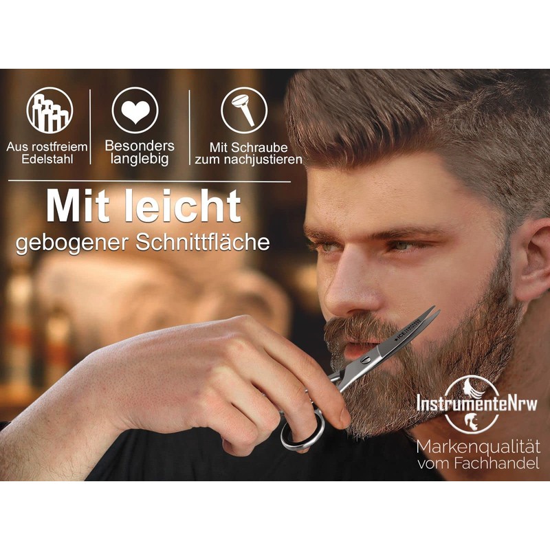 Curved Scissors, Hairdressing Scissors with Micro Teeth 13 cm Stainless Steel