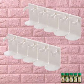 UGWKivd Spice Clips with Bottom Support - Organize Your Kitchen with Ease!Suitable For Storing Seasoning Clips,Cosmetics Bottles Clips,Single Detachable,Plastic Heavy Jars Bottles for Cabinet Door