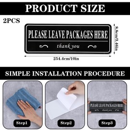 Please Leave Packages and Deliveries Here Sign Sticker, Waterproof Vinyl Leave Packages Here Sign, Place Packages Here Sign for Home, Office, Shop, Box, Door