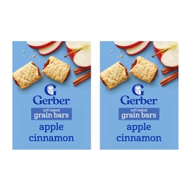 Gerber Soft Baked Grain Bars, Apple Cinnamon, 8 Individually Wrapped Bars/Box (Pack of 2)