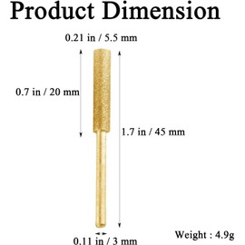 10 Pcs Diamond Chainsaw Sharpener Stones Bits, High Hardness Diamond Chainsaw Sharpener Bits Titanium Plated Diamond Sharpening Wheels Grinding Tool for Electric Gold Chain Saw (7/32'', 5.5mm)