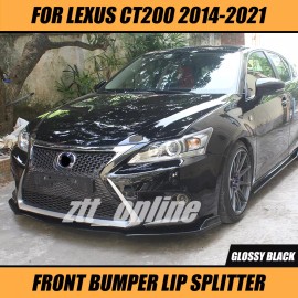 ZTT FOR LEXUS CT200 2014-2021 GLOSSY BLACK FRONT LIP BUMPER SPLITTER
