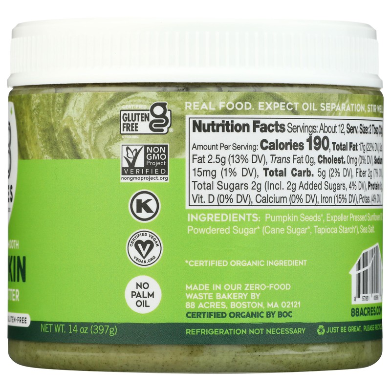 88 ACRES Organic Pumpkin Seed Butter, 14 OZ