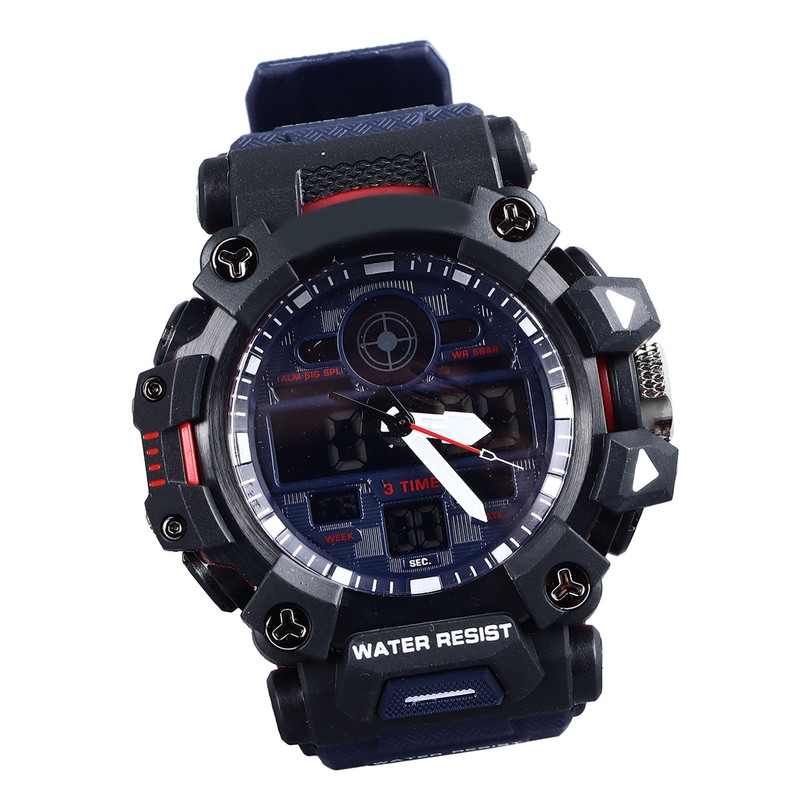 Men Digital Sports Watch Stopwatch Calendar Alarm Function Dual Time