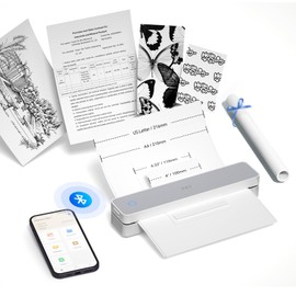 PRT Thermal Portable Printer Wireless for Travel, Inkless Bluetooth Support 8.5"x11" US Letter, A4, Compatible with iOS, Android, Laptop, Mobile Printer for Office, Vehicle, Home Use