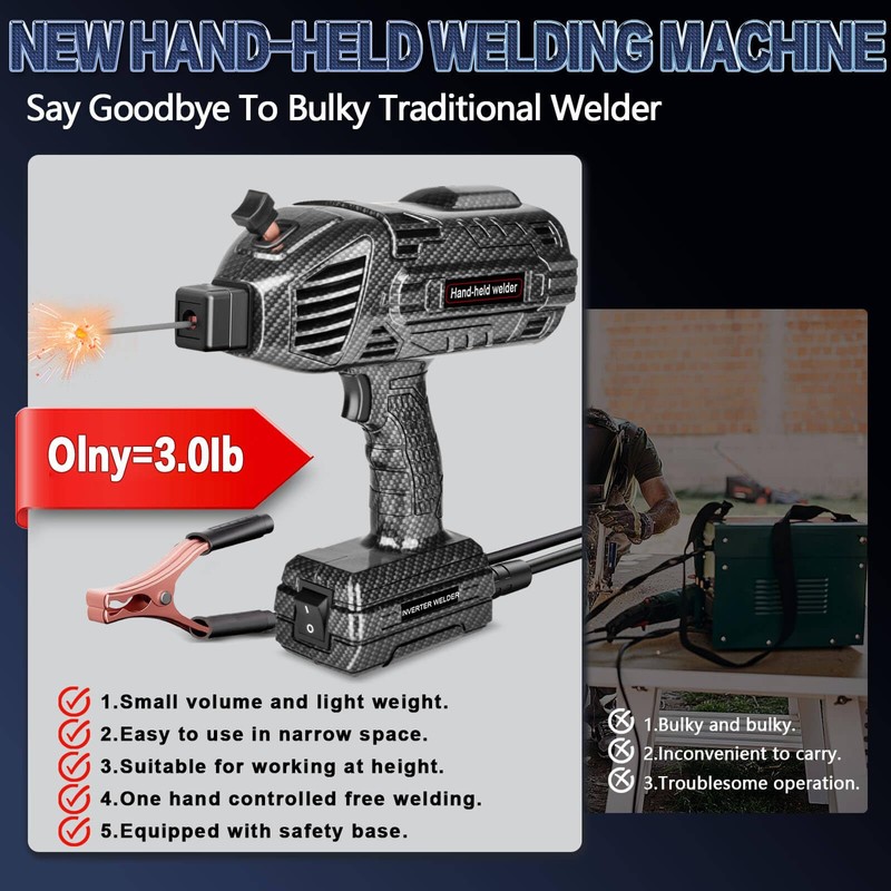 Welding Machine Handheld,20-120A 110V Portable Stick Welder 20pcs Rods,IGBT Hand