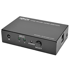Tripp Lite 2-Port HDMI Switch for Video and Audio, 4K x 2K UHD @ 60 Hz (HDMI F/2xF) with Remote Control (B119-002-UHD),BLACK