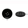 15pcs 30mm Black 4 Holes Large Round Resin Sewing Buttons
