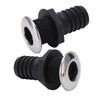 1 1/2in Through Hull Drain Straight Black with Stainless Steel