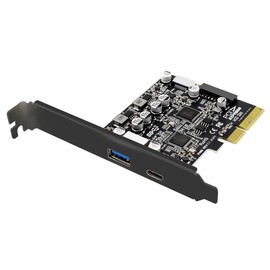 chenyang 4 Port PCI-E 4X to USB A/USB C/USB 3.0 20Pin/USB 3.1 Front Panel Socket USB 3.1 Gen2 PCI Express Expansion Card Adapter with ASM3142 VL822 Dual Chipset