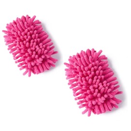 2Pcs2Microfiber Shag Whiteboard Eraser Shag Washable Dry Eraser Board for Chalk, Classroom Teacher Supplies, Home and Office (2 Pink)