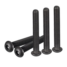 DTGN 1/4-20x2" Button Head Socket Cap Screw 20pcs Machine Carbon Steel Black Oxide Hex Drive Full Thread UNC Fasteners