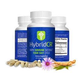  Hybrid Remedies HybridCR Rapid Immunity Supplement | Zinc, Echinacea, Andrographis, Ginseng, Selenium, Gluten-Free & Non-GMO | 5-in-1 Immune Support Supplement | Pharmacist Formulated 1 Month Supply (30 Veggie Caps)