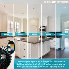 LUXRITE 4 Inch Square LED Recessed Lighting with Junction Box, 15W, 5 Color Selectable 2700K-5000K, 1100 Lumens, 40° Spotlight, Dimmable Downlight, Wet Rated, IC Rated - White and Black Trim