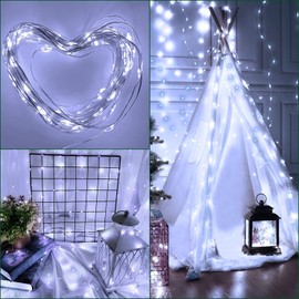 [ Timer ] 3 Pack Fairy Lights Battery Operated Decorations , Total 60 LED 20Ft Mini Copper String Lights Decor for Bedroom Indoor Outdoor Home Wedding Party Garden , 20LED 6.6Ft Each (Cool White)