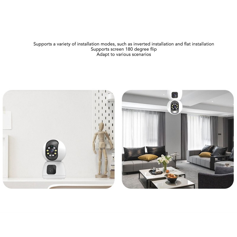 Dual Lens Security Camera Wireless 1080P 2 Way Talk Baby