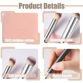 Make Up Pinsel Set, 3 Stück Schminkpinsel Puderpinsel Makeup Brushes Concealer Pinsel Kosmetikpinsel mit 5 Stück Puderquaste, Pinselset Makeup Professionelles