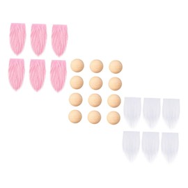 DOITOOL 1 Set Fluffy Gnome Beard DIY White Pink Handmade Doll Beards with Wooden Bead Noses for Gnome Decor for Cosplay Parties Holiday Decorations Safe Lightweight Materials