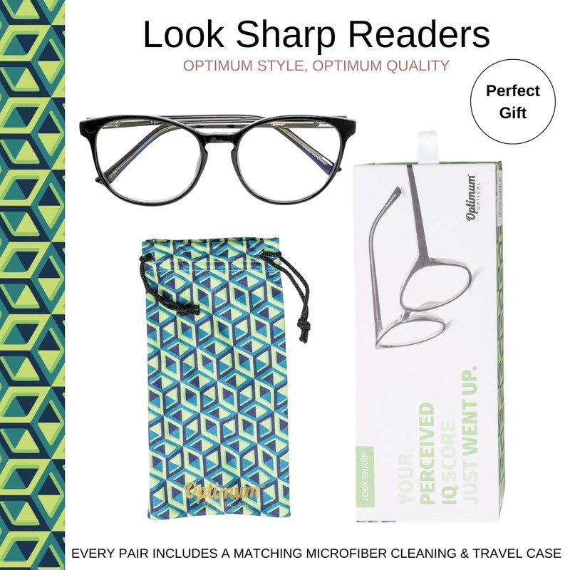 OPTIMUM OPTICAL Blue Light Filtering Scratch-Resistant Lens Round Frame Magnifying