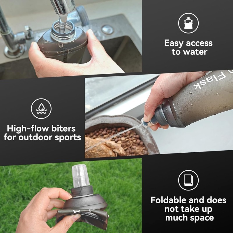 AXEN 150ML Soft Flask, TPU Foldable Running Hydration Flask, Soft