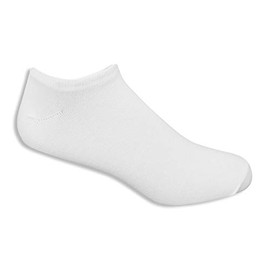 Fruit of the Loom Men's Flat Knit No Show Liner Sock-12 Pair Pack, White, Shoe Size: 6-12
