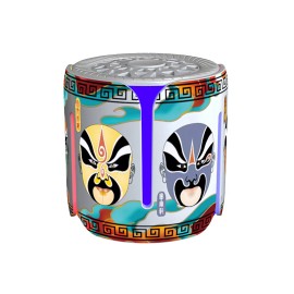 T202 Traditional Stereo Mask Art on Spin Speaker with BT5.4 RGB Lights TWS Pairing for Outdoor, Party and Giftcolor: Black